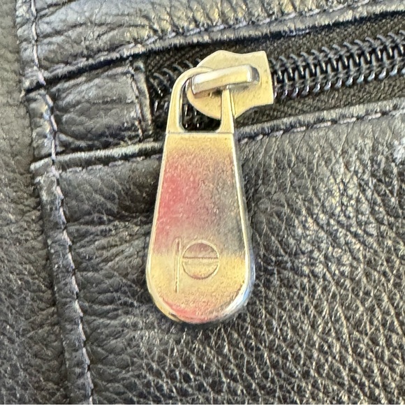 PERRY ELLIS PORTFOLIO Black Leather Briefcase Messenger Bag - Picture 9 of 16